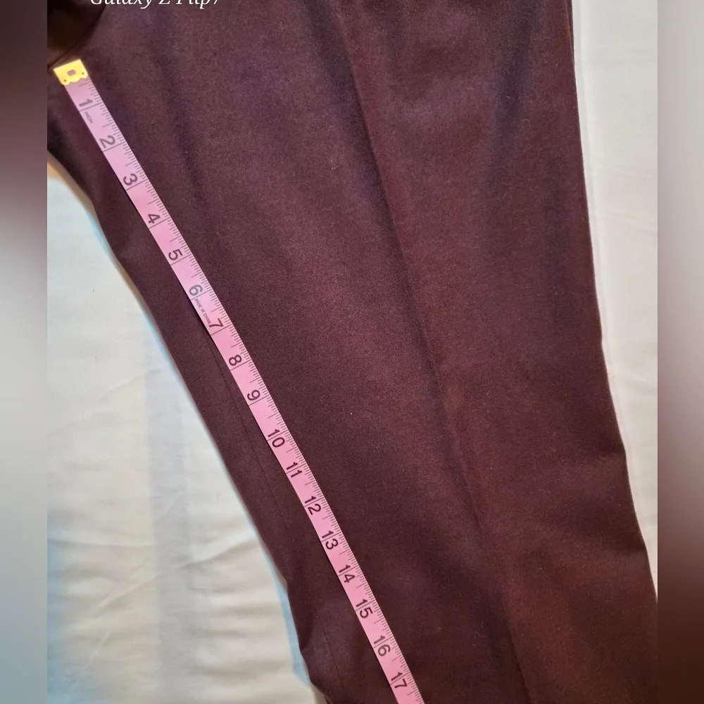 Talbots Petites Windsor Straight Leg Pants - Deep Burgundy Plum - Size 14P - Picture 10 of 11